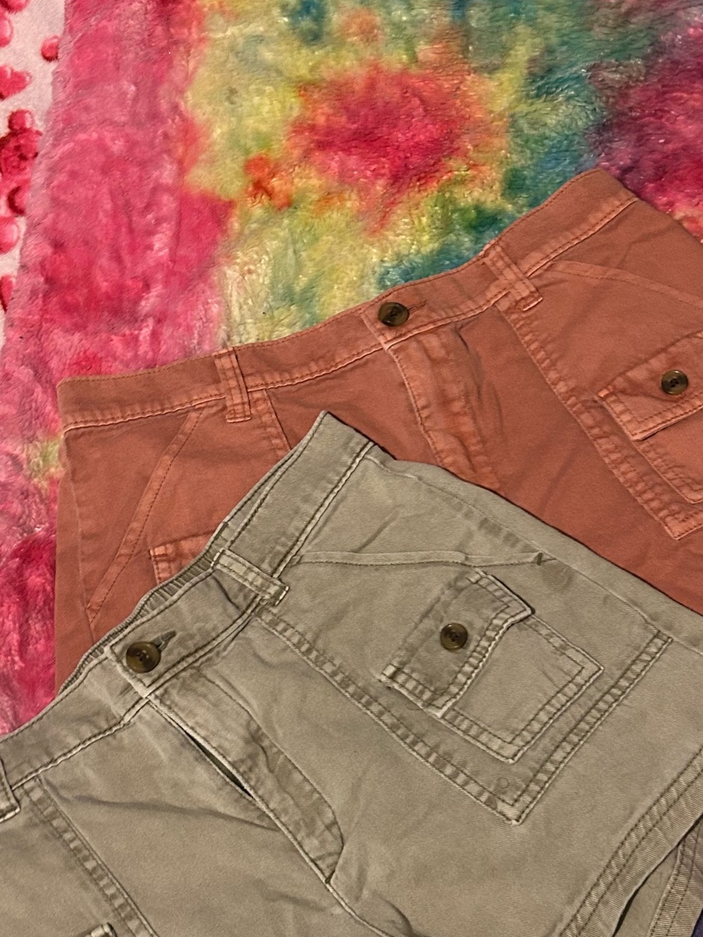 Old Navy Kids Cargo Shorts - Rust and Light Gray
